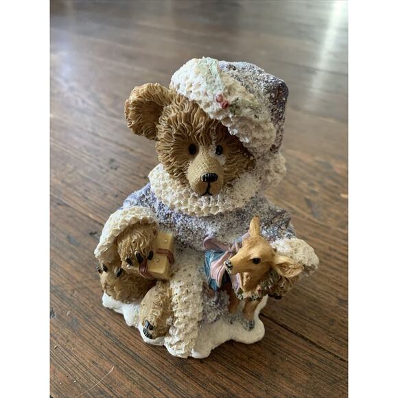 Vintage Greenbrier International Santa Teddy Bear Christmas Presents Figurine - Picture 1 of 16